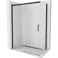 Mexen Omega cabine de douche à roulettes 140 x 80 cm, transparent, noir - 825-140-080-70-00