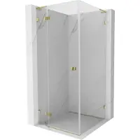 Mexen Lunar L cabine de douche pivotante gauche 100 x 100 cm, transparent, dorée - 834L-100-100-50-00-L