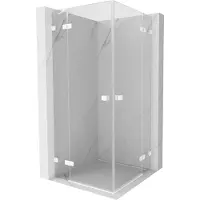 Mexen Lunar Duo cabine de douche pivotante 80 x 80 cm, transparent, blanc - 834-080L-080P-20-00