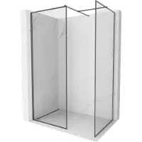 Mexen Kioto-F paroi de douche Walk-in avec cadre 140 x 100 cm, transparent 8 mm, gris canon brossé - 800-140-202-04-66-100