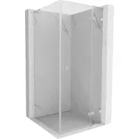 Mexen Lunar L Cabine de douche, ouverture à droite, 80 x 80 cm, transparente, nickel brossé - 834L-080-080-97-00-P