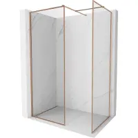 Mexen Kioto-F paroi de douche Walk-in avec cadre 150 x 95 cm, transparent 8 mm, cuivre brossé - 800-150-202-04-65-095