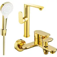 Mexen Milo R05 Mélangeur lavabo et baignoire avec accessoires, or (713153R05-50)