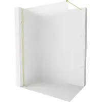 Mexen Kioto-X, paroi de douche Walk-in 120 x 200 cm, givrée 10 mm, or brossé - 800-120-101-55-30-X