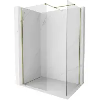 Mexen Kioto-X paroi de douche Walk-in 120 x 120 cm, transparent 10 mm, doré - 800-120-202-50-00-120-X