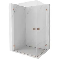 Mexen Lunar-B Duo cabine de douche pivotante 100 x 90 cm, transparent, cuivre brossé - 832-100L-090P-65-00