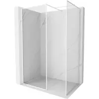 Mexen Kioto-F paroi de douche Walk-in avec cadre 110 x 100 cm, transparent 8 mm, blanc - 800-110-202-04-20-100