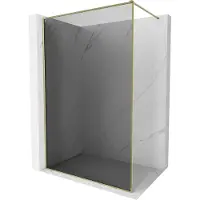 Mexen Kioto-XF paroi de douche Walk-in avec cadre 160 x 202 cm, graphite 10 mm, or - 800-160-104-50-40-X