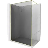 Mexen Kioto-F paroi de douche Walk-in avec cadre 110 x 202 cm, graphite 8 mm, or brossé - 800-110-104-55-40