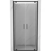 Mexen Exo portes de douche doubles pivotantes 90 cm, transparentes, noires - 8182-090-000-70-00