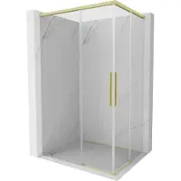 Mexen Rox Duo cabine de douche coulissante 120 x 110 cm, transparente, or brossé - 8C2D-120-110-55-00