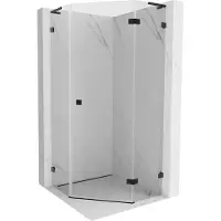 Mexen Lunar L cabine de douche pentagonale battante droite 90 x 90 cm, transparent, noir - 831L-090P-090L-70-00-P