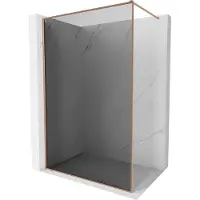 Mexen Kioto-XF paroi de douche Walk-in avec cadre 60 x 202 cm, graphite 10 mm, cuivre brossé - 800-060-104-65-40-X