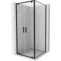 Mexen Cabine de douche battante Exo 100 x 100 cm, transparent, noir - 8182-100-100-70-00