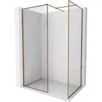 Mexen Kioto-F paroi de douche Walk-in avec cadre 155 x 120 cm, transparent 8 mm, or rose - 800-155-202-04-60-120