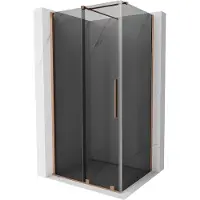 Mexen Velar cabane de douche coulissante 90 x 80 cm, graphite, cuivre brossé - 871-090-080-41-65
