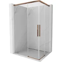 Mexen Rox Duo cabine de douche coulissante 100 x 75 cm, transparent, or rose - 8C2D-100-075-60-00
