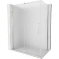 Mexen Velar 140x85cm Paroi de douche, verre dépoli, nickel brossé