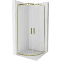 Mexen Rio paroi de douche semi-circulaire 70 x 70 cm, Transparent, Or - 863-070-070-50-00