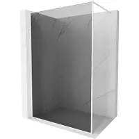 Mexen Kioto-XF paroi de douche Walk-in avec cadre 150 x 202 cm, graphite 10 mm, blanc - 800-150-104-20-40-X