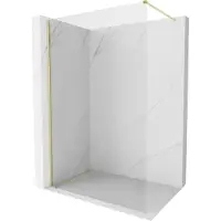 Mexen Kioto-X paroi de douche Walk-in 160 x 200 cm, transparent 10 mm, or brossé - 800-160-101-55-00-X