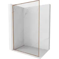 Mexen Kioto-XF L paroi de douche Walk-in avec cadre 110 x 202 cm, transparent 10 mm, cuivre brossé - 800-110-174-65-00-XF