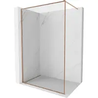 Mexen Paroi de douche Kioto-XF Walk-in avec cadre 100 x 202 cm, transparent 10 mm, cuivre brossé - 800-100-104-65-00-X