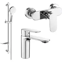 Mexen Milo DF05 SET mitigeur de lavabo + mitigeur de douche avec accessoires, chrome (71304DF05-00)
