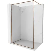 Mexen Paroi de douche Kioto-F Walk-in avec cadre 95 x 202 cm, transparent 8 mm, or rose - 800-095-104-60-00