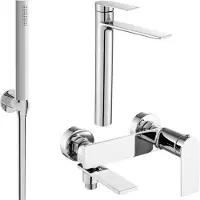 Mexen Zero SET Mélangeur lavabo + bain avec accessoires R70, chromé (71113R70-00)