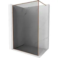 Mexen Paroi de Douche Kioto-XF Walk-in avec Cadre 90 x 202 cm, Graphite 10 mm, Or Rose - 800-090-104-60-40-X