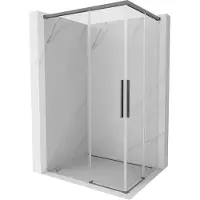 Mexen Rox Duo cabine de douche coulissante 120 x 75 cm, transparent, métal noir - 8C2D-120-075-95-00