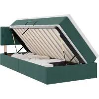 vidaXL Lit avec rangement et matelas Vert foncé 100 x 200 cm Velours