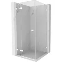 Mexen Lunar Duschkabine schwenkbar links 100 x 100 cm, transparent, weiß - 834-100-100-20-00-L