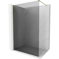 Mexen Kioto-X paroi de douche Walk-in 130 x 200 cm, graphite 10 mm, doré - 800-130-101-50-40-X