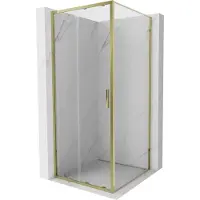 Mexen Exo cabine de douche coulissante 110 x 110 cm, transparent, dorée - 8151-110-110-50-00