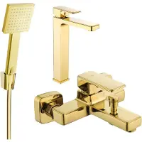 Mexen Cetus R45 Mélangeur lavabo et baignoire avec accessoires, or (744313R45-50)