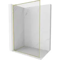 Mexen Kioto-XF L paroi de douche Walk-in avec cadre 120 x 202 cm, transparent 10 mm, or brossé - 800-120-174-55-00-XF