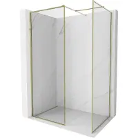 Mexen Kioto-F paroi de douche Walk-in avec cadre 180 x 75 cm, transparent 8 mm, dorée - 800-180-202-04-50-075