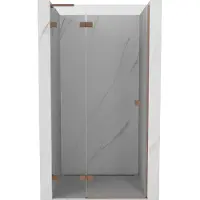 Mexen Lunar L porte de douche pivotante gauche 95 cm, transparent, cuivre brossé - 834L-095-000-65-00-L