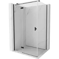 Mexen Mist H T cabine de douche pivotante gauche 100 x 80 cm, transparent, noir - 8A5T-100-080-70-00-L