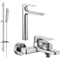 Mexen Lynx DQ72 Mélangeur lavabo et baignoire avec accessoires, chrome (745913DQ72-00)