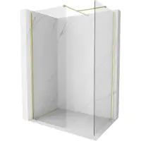 Mexen Kioto-X paroi de douche Walk-in 110 x 90 cm, transparent 10 mm, or brossé - 800-110-202-55-00-090-X
