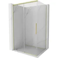 Mexen Rox cabine de douche coulissante 100 x 110 cm, transparent, or brossé - 8C2-100-110-55-00