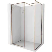 Mexen Kioto-F paroi de douche Walk-in avec cadre 180 x 80 cm, transparent 8 mm, or rose - 800-180-202-04-60-080