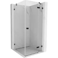 Mexen Lunar cabine de douche pivotante droite 80 x 80 cm, transparent, noir - 834-080-080-70-00-P