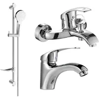 Mexen Fabia DF05 Ensemble de mitigeurs de lavabo et de baignoire avec accessoires, chrome (746503DF05-00)