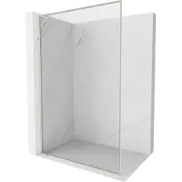 Mexen Kioto-XF L paroi de douche Walk-in avec cadre 120 x 202 cm, transparent 10 mm, nickel brossé - 800-120-174-97-00-XF