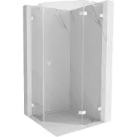 Mexen Lunar cabine de douche pentagonale battante droite 80 x 80 cm, transparent, blanc - 831-080P-080L-20-00-P