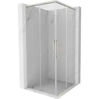 Mexen Rox Duo cabine de douche coulissante 90 x 90 cm, transparent, nickel brossé - 8C2D-090-090-97-00